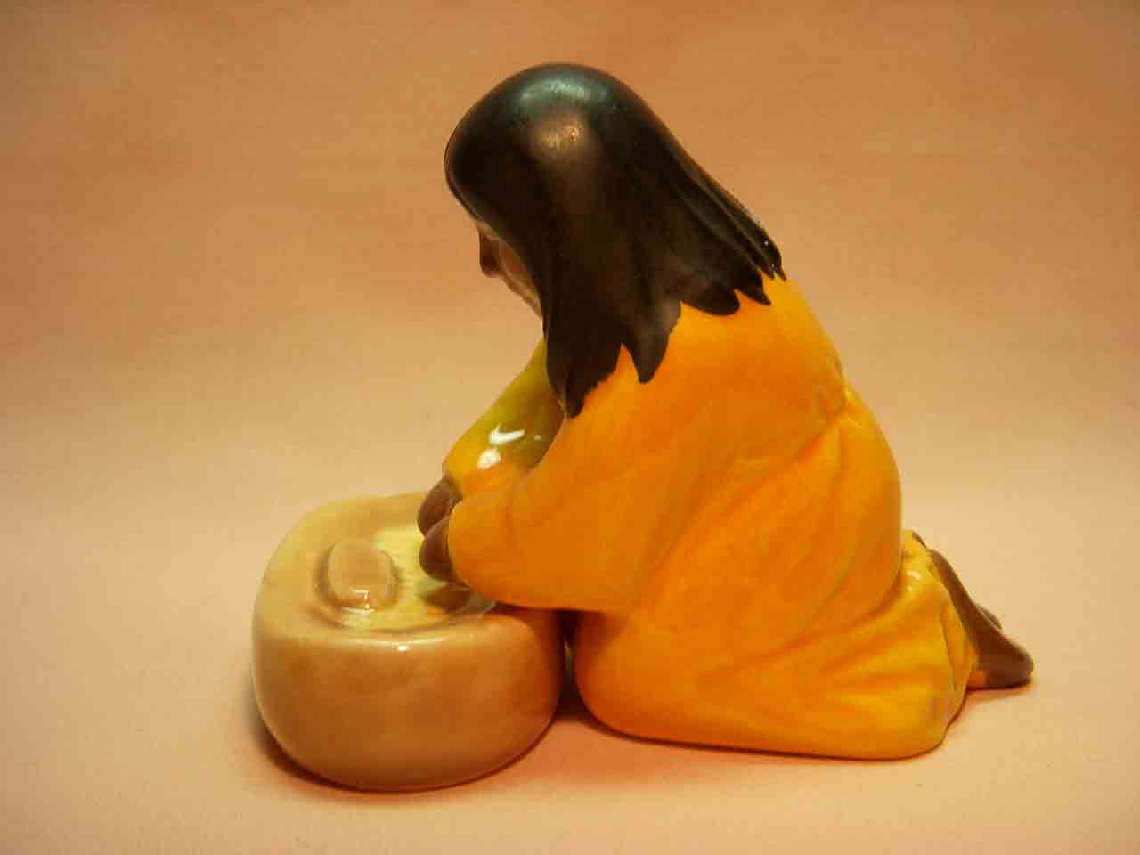 Vallona Starr Native American Indian woman grinding corn salt and pepper shakers