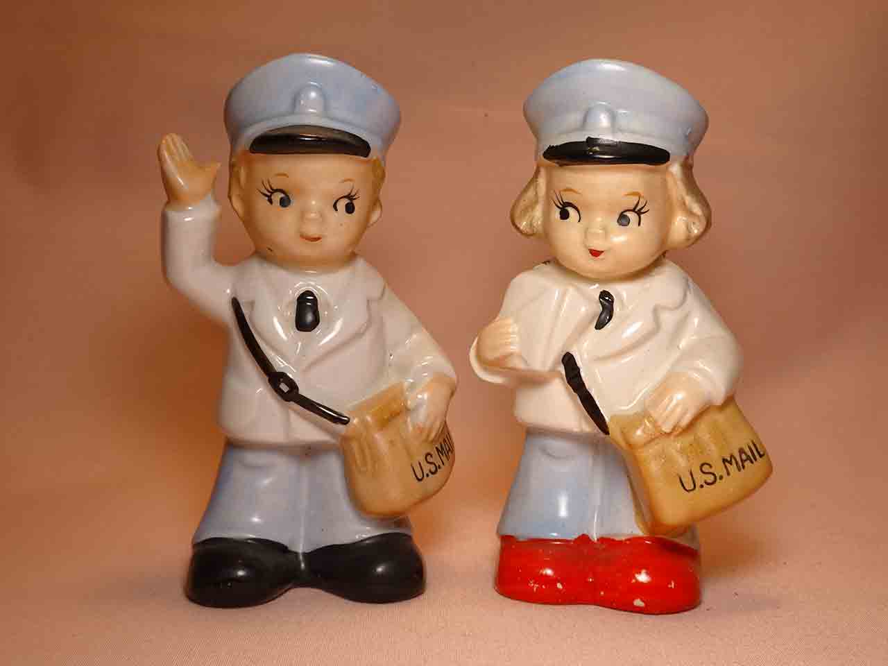 Lego Japan children dressed as various occupations salt and pepper shakers - mailman