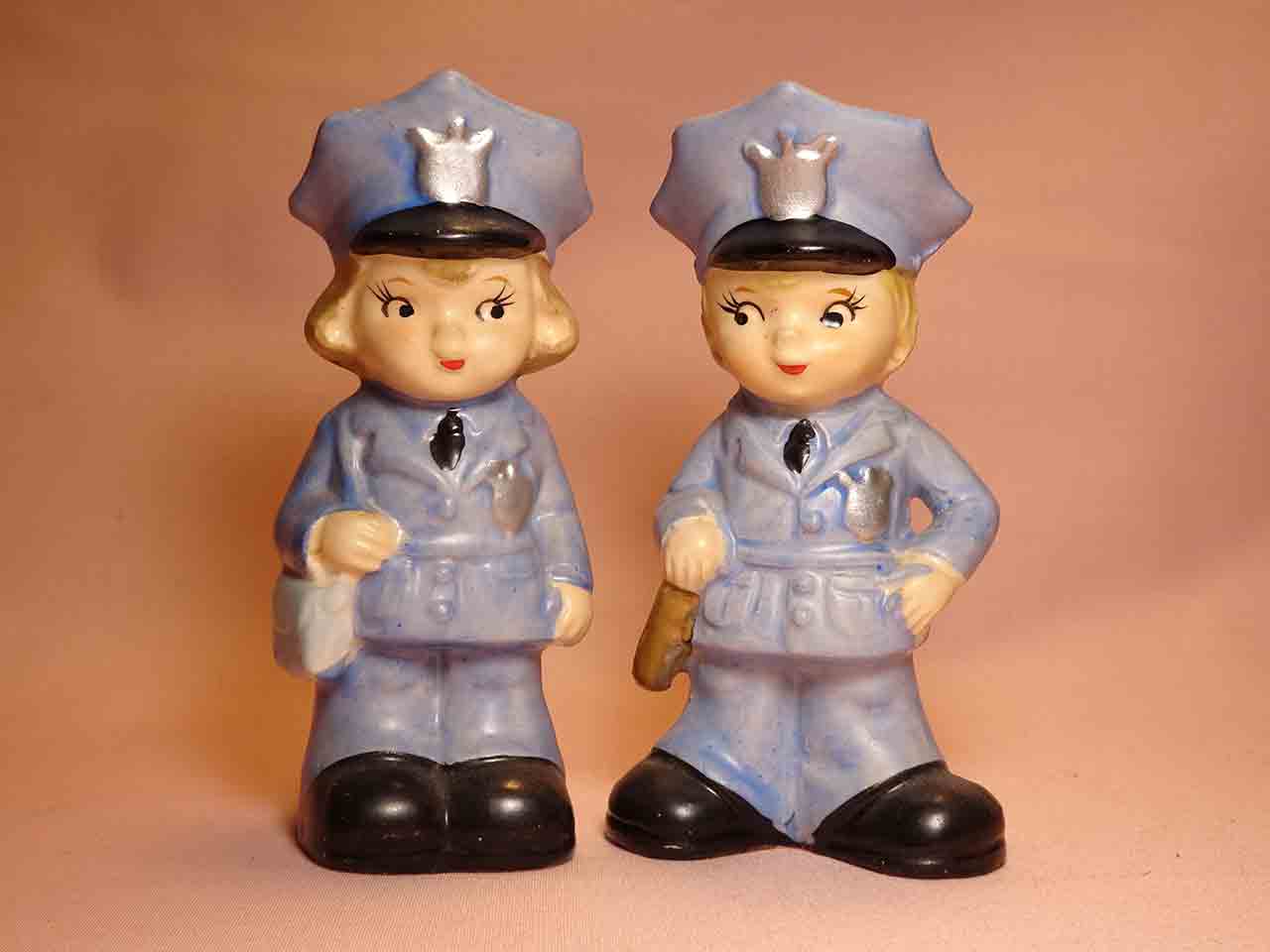 Lego Japan children dressed as various occupations salt and pepper shakers - police officers
