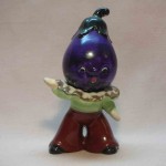 Anthropomorphic stacking eggplant salt and pepper shakers