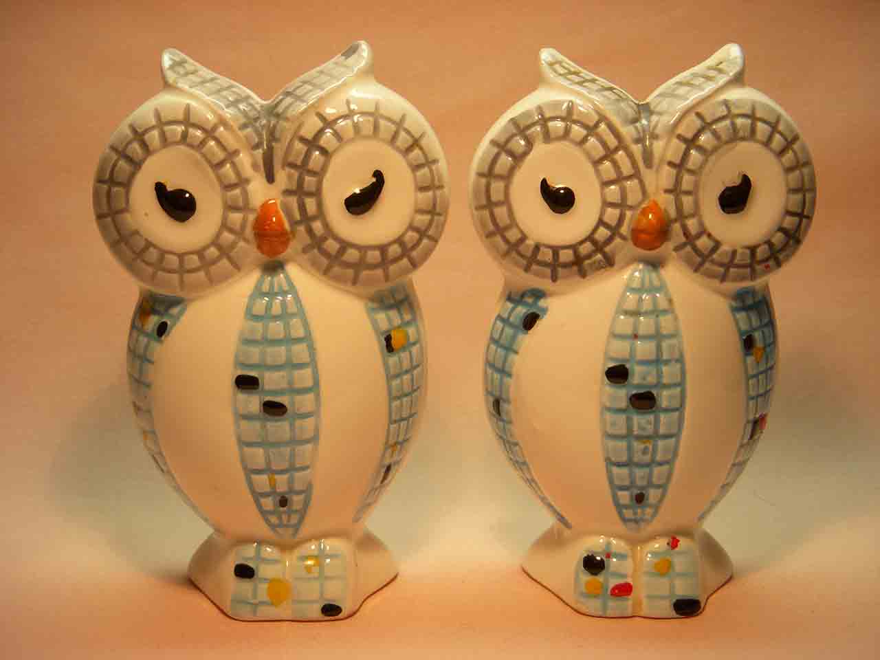 Mosaic owls salt and pepper shakers