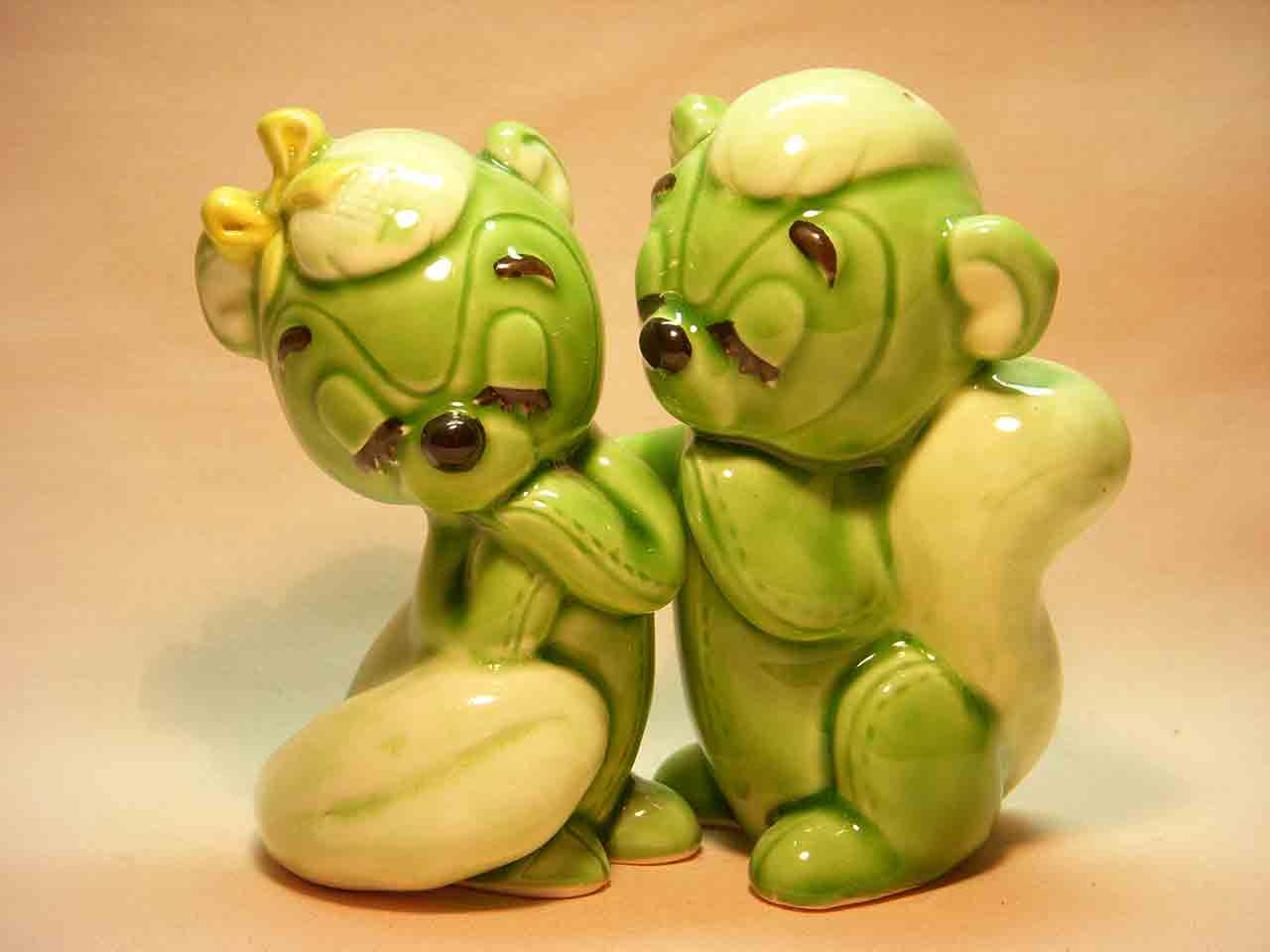 Animal Couples - Boy with Arm Around Girl salt and pepper shakers - squirrels