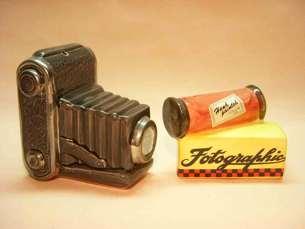 Camera and film salt and pepper shakers