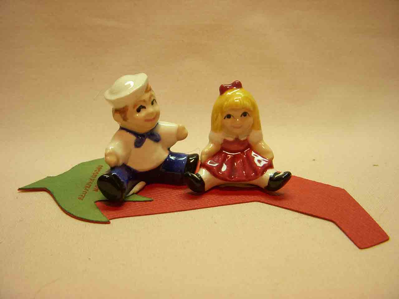 Mini sailor and girl salt and pepper shaker by Red Peppa Studio